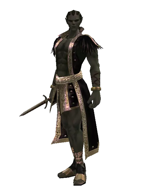 Bone Dagger on a male Orc mystic, front view