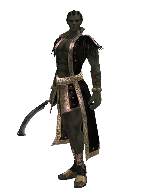 Conjurer's Knife on a male Orc mystic, front view