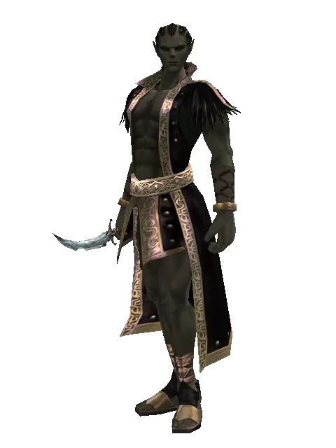 Crystal Dagger on a male Orc mystic, front view