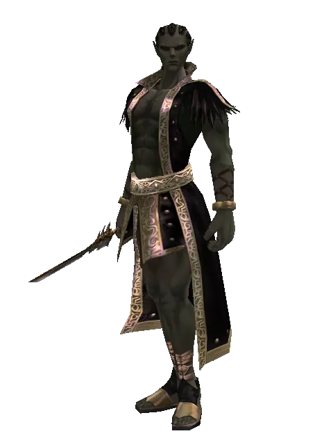 Cursed Dagger on a male Orc mystic, front view