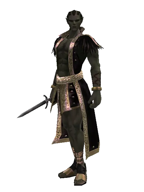 Dagger on a male Orc mystic, front view