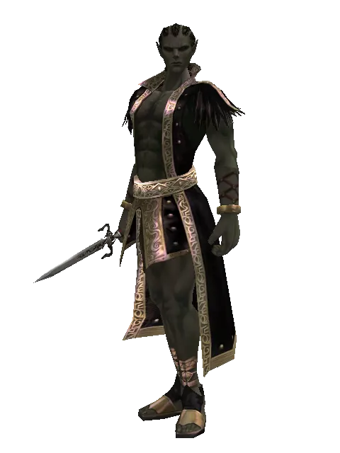 Dagger of Mana on a male Orc mystic, front view