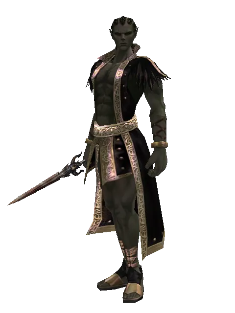 Demon Dagger on a male Orc mystic, front view