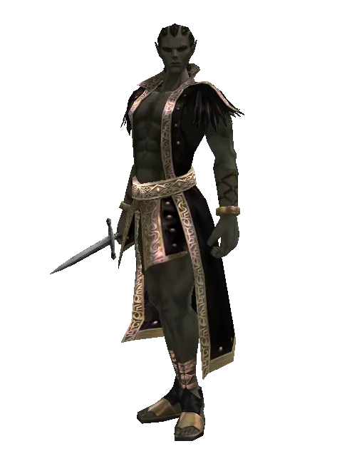 Dirk on a male Orc mystic, front view