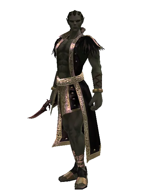 Doom Dagger on a male Orc mystic, front view
