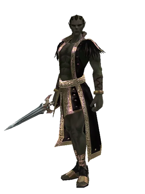 Dynasty Knife on a male Orc mystic, front view