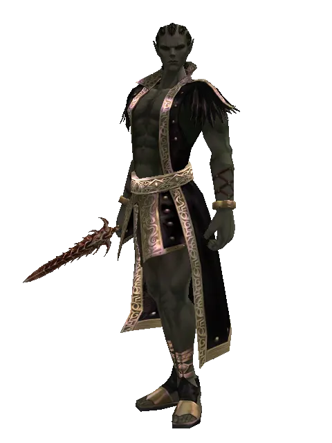 Hell Knife on a male Orc mystic, front view