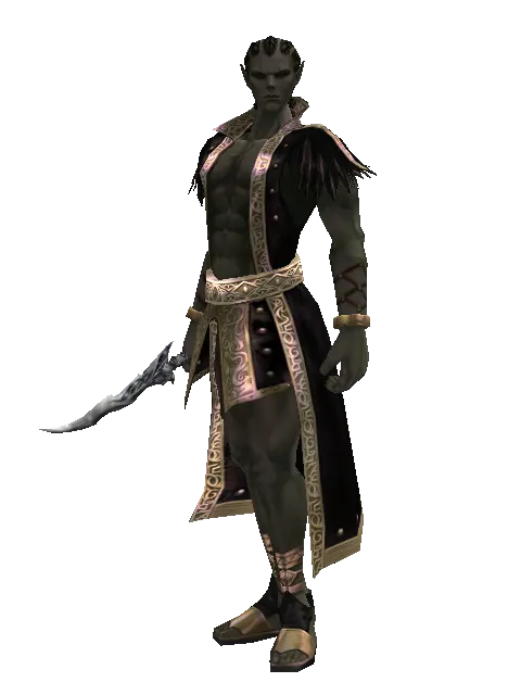Kris on a male Orc mystic, front view
