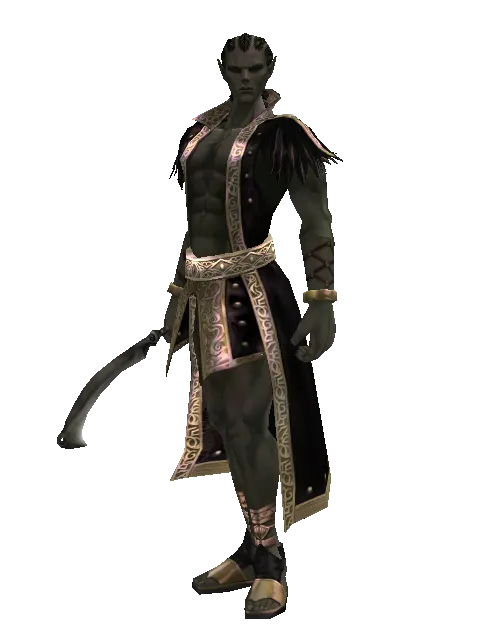 Kukuri on a male Orc mystic, front view