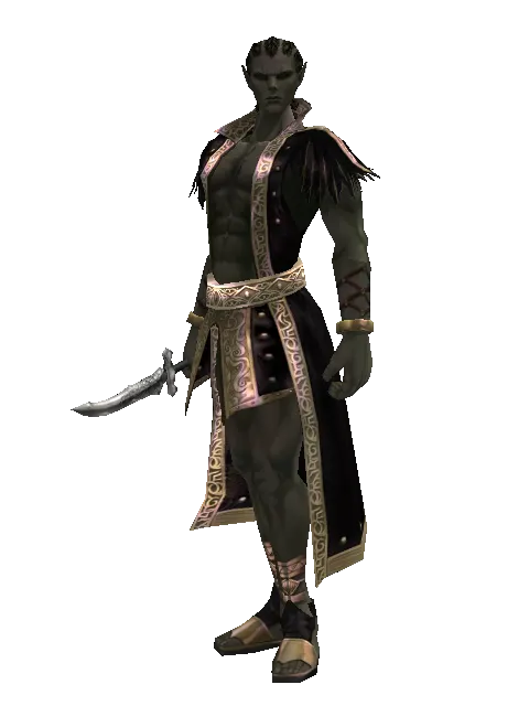 Mystic Knife on a male Orc mystic, front view