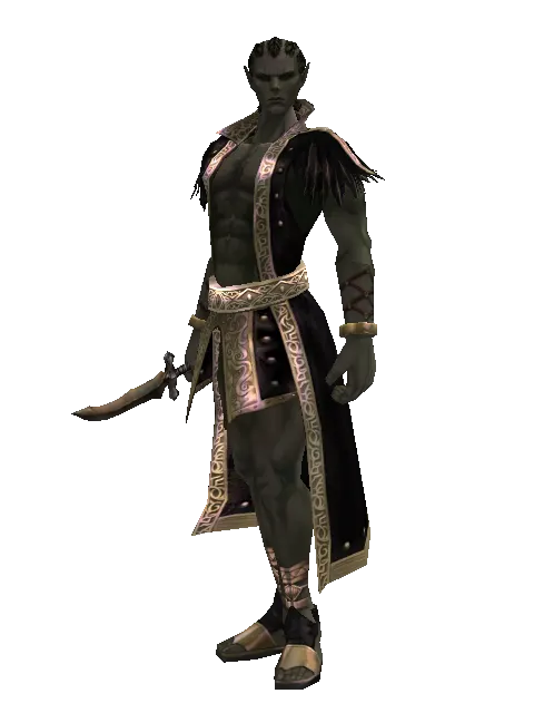 Neti's Dagger on a male Orc mystic, front view