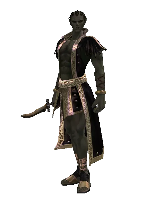 Pipette Knife on a male Orc mystic, front view