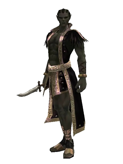 Shining Knife on a male Orc mystic, front view