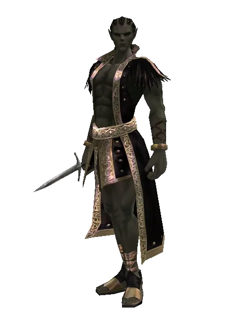 Throwing Knife on a male Orc mystic, front view