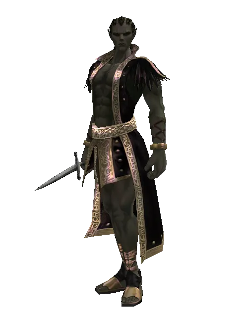 Traveler's Poniard Dagger on a male Orc mystic, front view