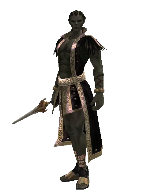 Vesper Dagger on a male Orc mystic, front view