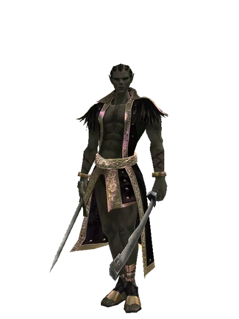 Artisan's Sword*Crimson Sword on a male Orc mystic, front view