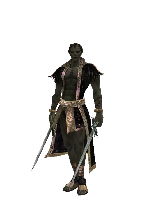 Artisan's Sword*Elven Long Sword on a male Orc mystic, front view