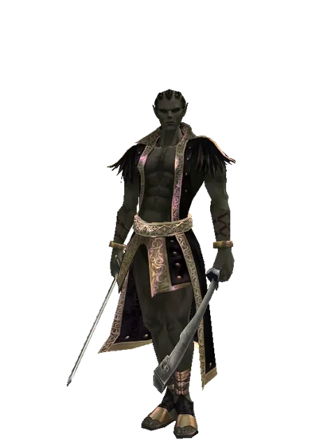 Bastard Sword*Crimson Sword on a male Orc mystic, front view