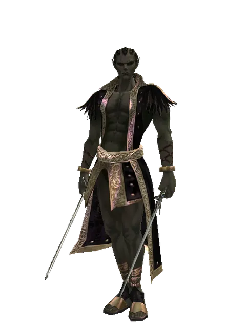 Bastard Sword*Elven Sword on a male Orc mystic, front view
