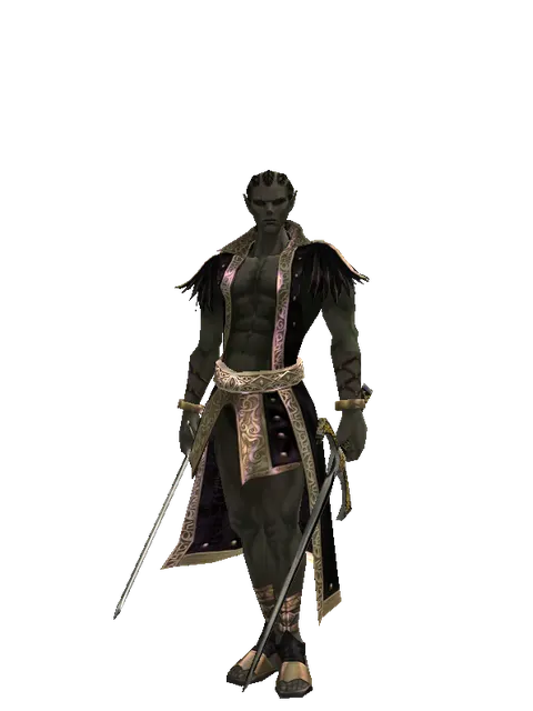 Bastard Sword*Knight's Sword on a male Orc mystic, front view