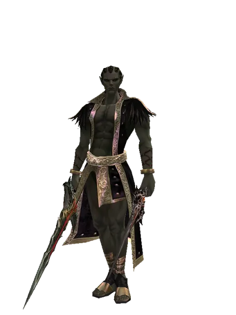 Blood Sword Akamanah on a male Orc mystic, front view