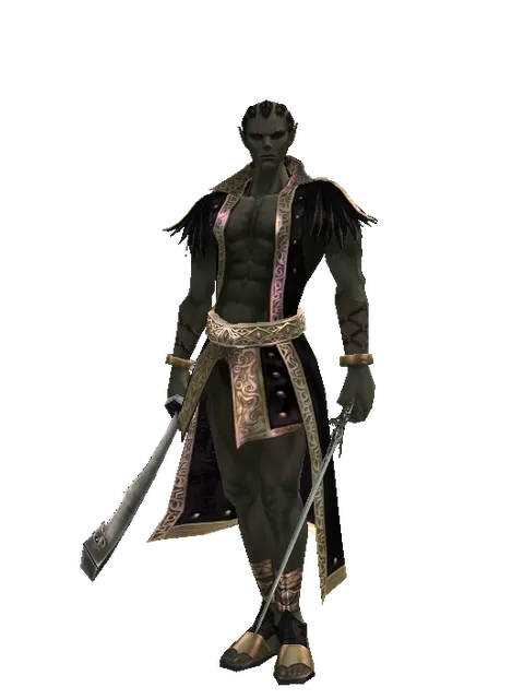 Crimson Sword*Elven Sword on a male Orc mystic, front view