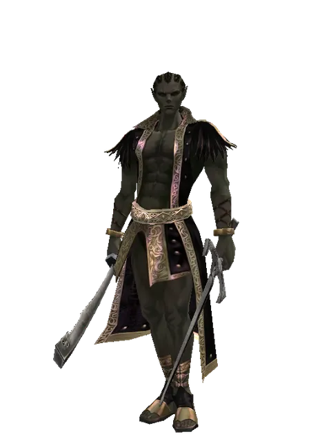 Crimson Sword*Sword of Revolution on a male Orc mystic, front view