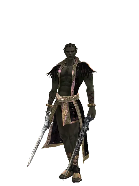 Damascus * Tallum Blade on a male Orc mystic, front view