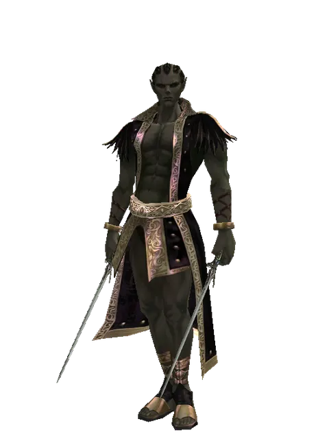 Elven Sword*Elven Sword on a male Orc mystic, front view
