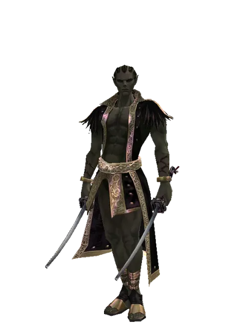 Katana*Katana on a male Orc mystic, front view