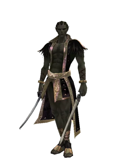 Katana*Spirit Sword on a male Orc mystic, front view