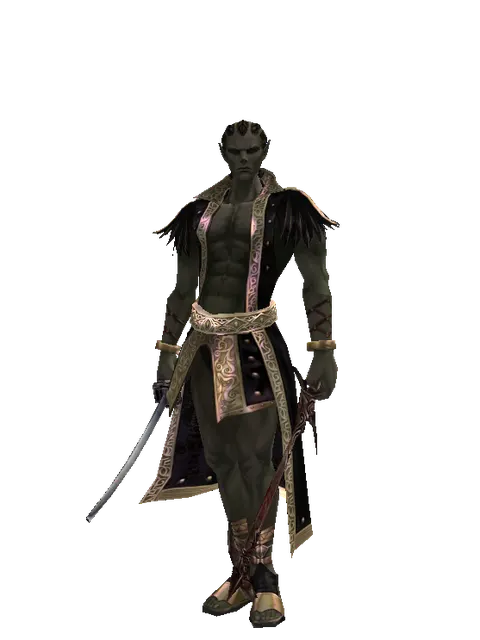 Katana*Sword of Nightmare on a male Orc mystic, front view