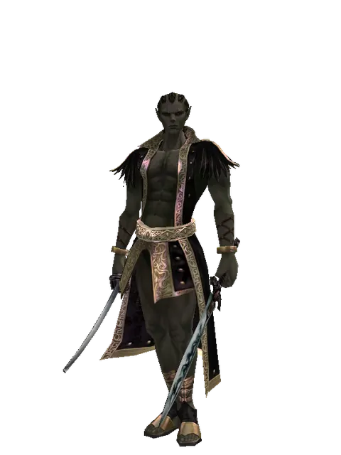 Katana*Tsurugi on a male Orc mystic, front view