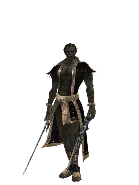 Keshanberk*Damascus on a male Orc mystic, front view