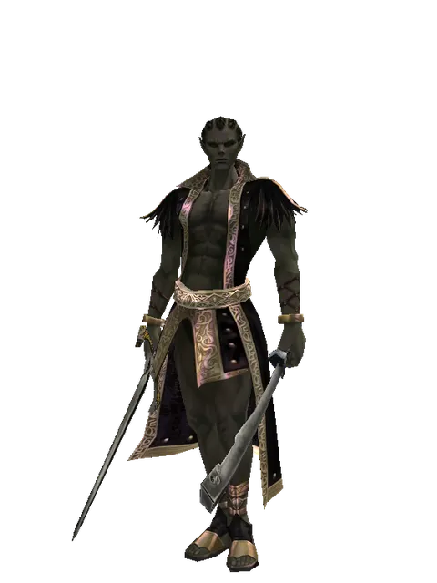 Knight's Sword*Crimson Sword on a male Orc mystic, front view