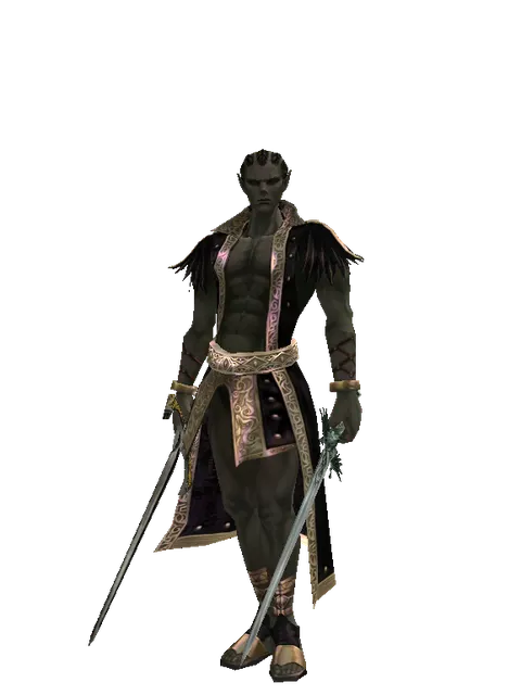 Knight's Sword*Elven Long Sword on a male Orc mystic, front view