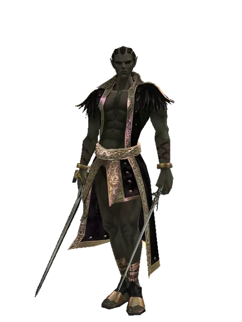 Knight's Sword*Elven Sword on a male Orc mystic, front view