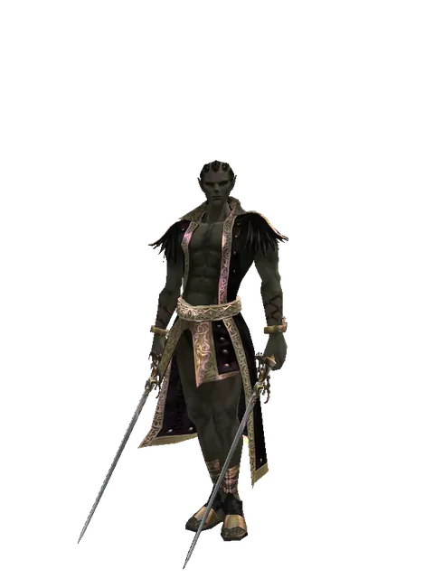 Raid Sword*Raid Sword on a male Orc mystic, front view