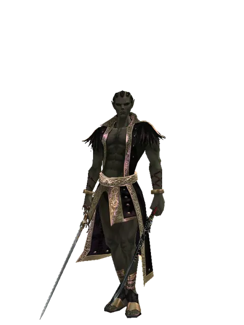 Raid Sword*Samurai Long Sword on a male Orc mystic, front view