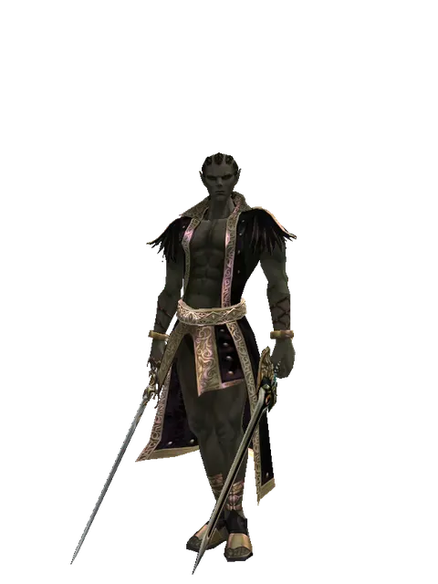 Raid Sword*Sword of Delusion on a male Orc mystic, front view