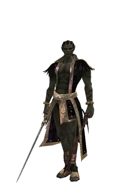 Raid Sword*Sword of Nightmare on a male Orc mystic, front view