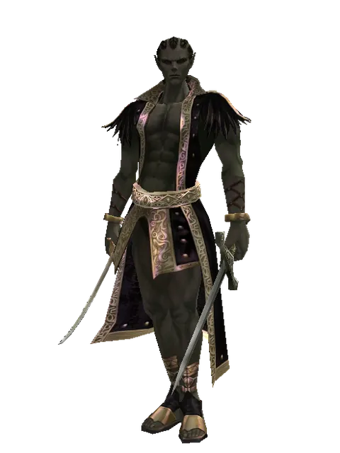 Saber*Artisan's Sword on a male Orc mystic, front view