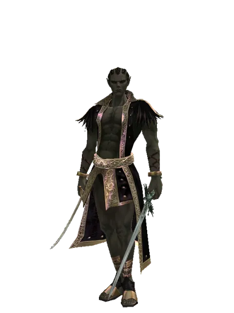Saber*Elven Long Sword on a male Orc mystic, front view
