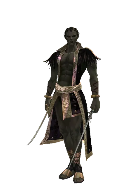 Saber*Elven Sword on a male Orc mystic, front view