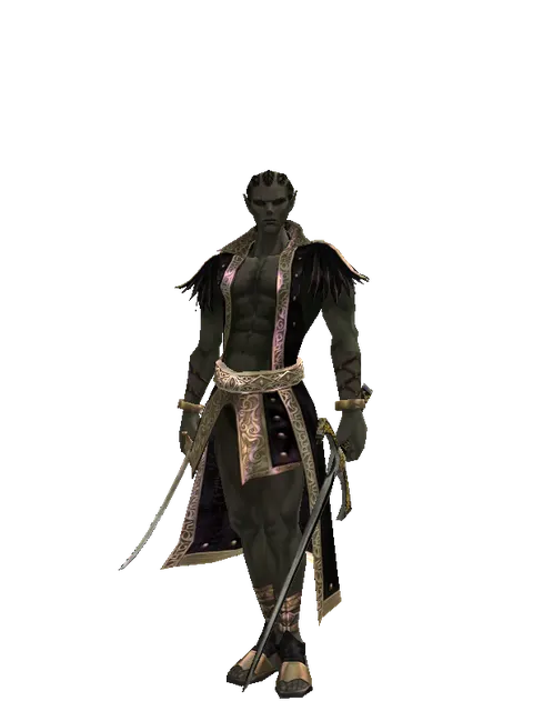 Saber*Knight's Sword on a male Orc mystic, front view