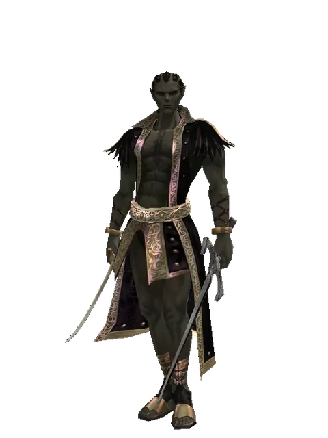 Saber*Sword of Revolution on a male Orc mystic, front view