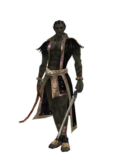 Shamshir*Spirit Sword on a male Orc mystic, front view