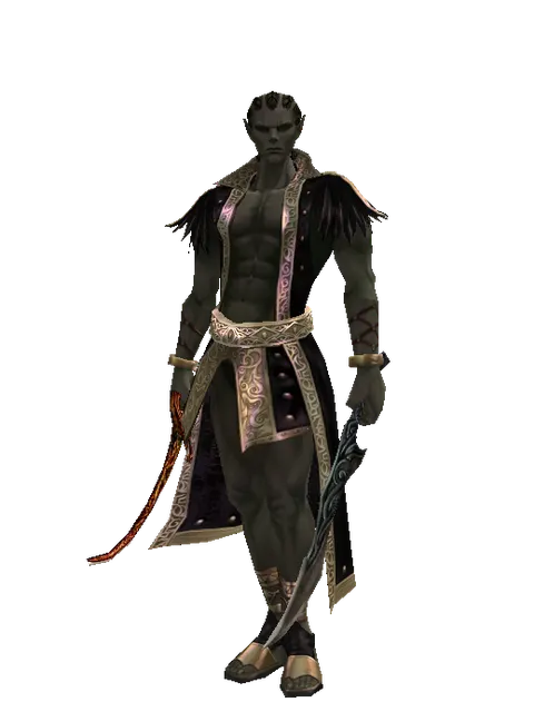 Shamshir*Sword of Limit on a male Orc mystic, front view