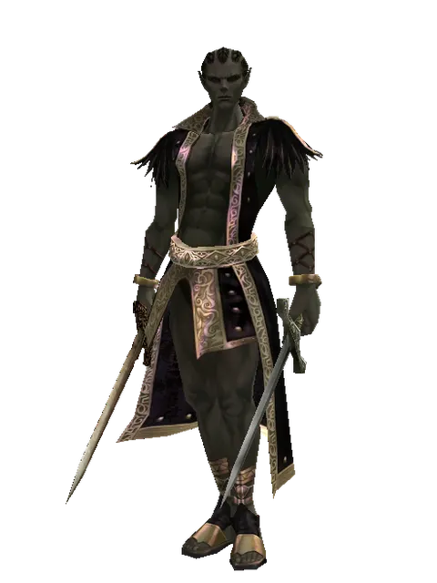 Spinebone Sword*Artisan's Sword on a male Orc mystic, front view